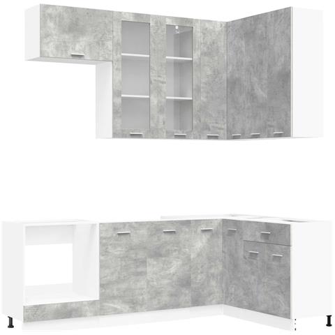 Unità Cucina LYON 8 pcs Grigio Cemento Legno ingegnerizzato - Foto 1