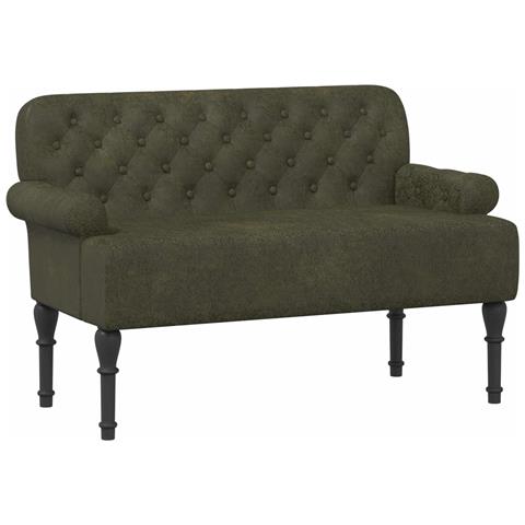 Loveseat con bottoni imbottiti Verde militare 120 x 65 x 78 cm - Foto 1