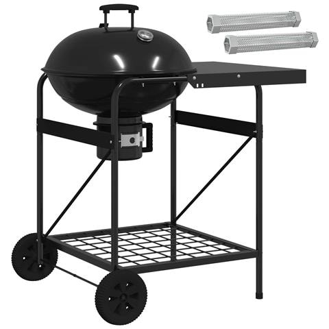Griglia a carbone con tubi affumicatori 91 x 71 x 107 cm Nero - Foto 1