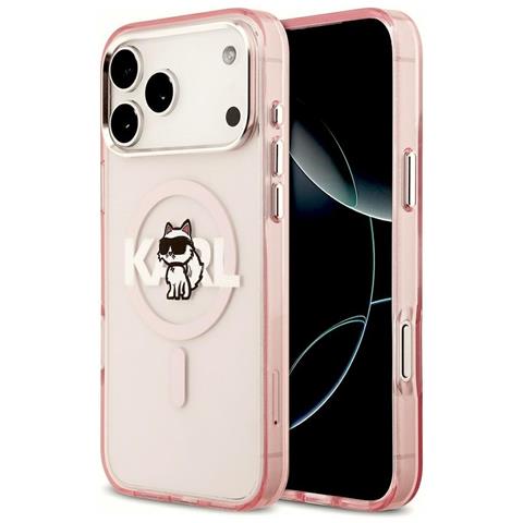 Karl Lagerfeld Iml Choupette Sketch Logo Magsafe Case Per Iphone 17 Pro Max, Rosa - Foto 2