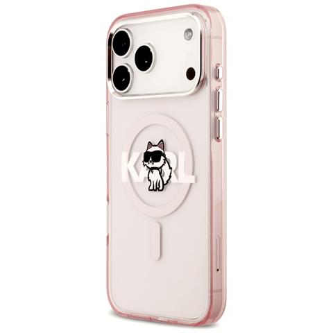 Karl Lagerfeld Iml Choupette Sketch Logo Magsafe Case Per Iphone 17 Pro Max, Rosa - Foto 1