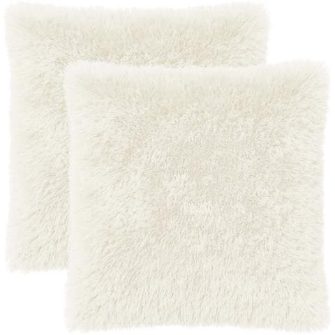 Cuscino con cuscino HEERLEN 2 pz Bianco Fleece PV - Foto 1