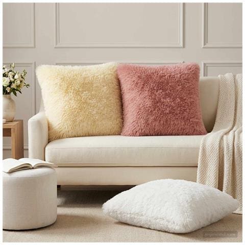 Cuscino con cuscino HEERLEN 2 pz Bianco Fleece PV - Foto 2