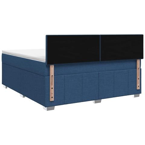Letto box spring con materasso Blu 140 x 190 cm Tessuto - Foto 9