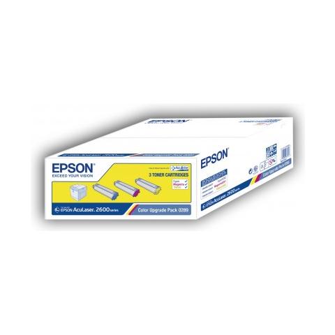 C13S050289 Toner Originale Ciano Magenta Giallo per Epson 2600 Capacità 6000 Pagine Confezione 3 pezzi - Foto 2