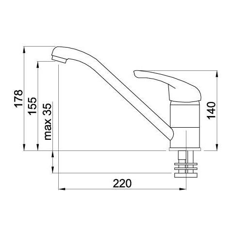 Miscelatore Monocomando Modello Minerva 22 x 17.8 cm Colore Avena - Foto 2