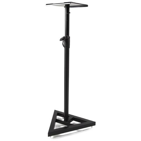 KP840 Supporto per monitor near field a base triangolare Equipaggiato con piedini conici per un isolamento ottimale dal terreno La struttura tubolare in acciaio è provvista di un pratico sistema di regolazione dell altezza da 850 a 1170 mm con pin di sicurezza (cinque differenti posizioni) Dime - Foto 2