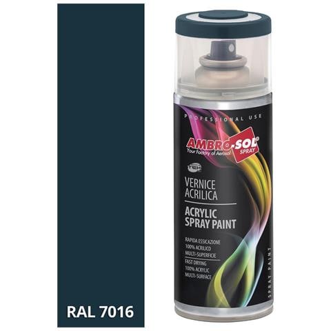 Bomboletta Vernice Spray Brillante Grigio Antracite Interni Esterni Universale - Foto 3