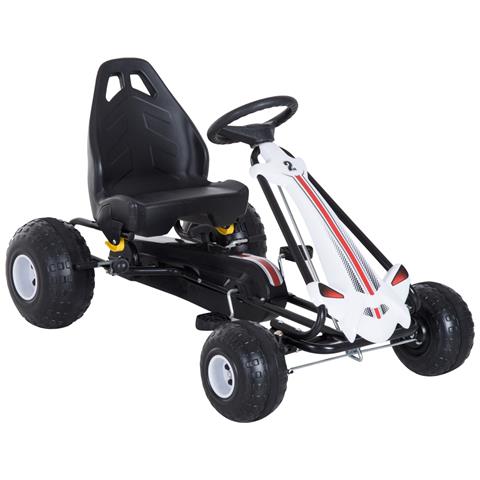 Go-kart A Pedali Per Bambini Colore Bianco E Nero - Foto 1