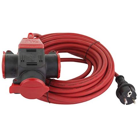 Ritter 006.716 Prolunga Contatto con di Protezione 3 Prese H07RNF, 1,5 mm, 10 m, colore: Rosso - Foto 1