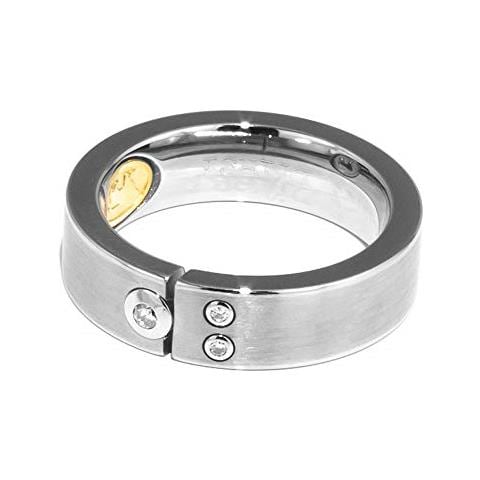 DS-A004 Anello da Donna in Acciaio Colore Argento Taglia 16 - Foto 2