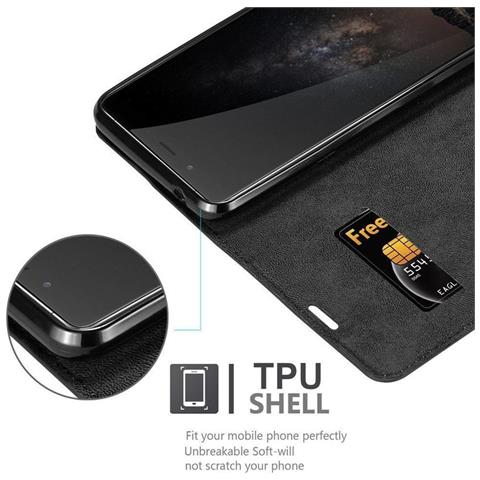 Custodia Compatibile Con Zte Nubia Z11 Max In Nero Di Notte - Coperchio Protettiva Con Chiusura Magnetica, Funzione Stand E Tasca Per Le Carte - Foto 2