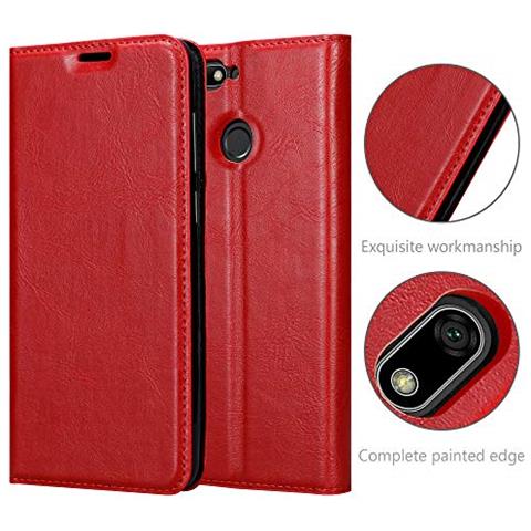 Custodia Compatibile Con Huawei Y6 Prime In Rosso Mela - Coperchio Protettiva Con Chiusura Magnetica, Funzione Stand E Tasca Per Le Carte - Foto 2