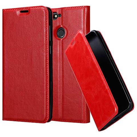 Custodia Compatibile Con Huawei Y6 Prime In Rosso Mela - Coperchio Protettiva Con Chiusura Magnetica, Funzione Stand E Tasca Per Le Carte - Foto 1