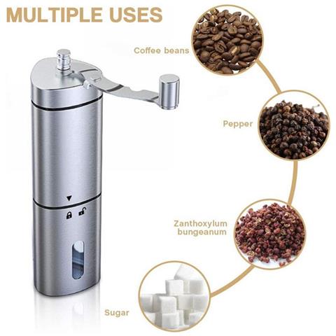 INLAW Mini Caffettiera Smerigliatrice Argento In Acciaio Inox Manuale Manuale Fatti A Mano Chicco Di Caffè Macrette Mulino Cucina Cucine Per Utensili Da Cucina | Macinacaffè Manuale NA11656