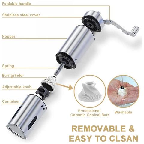 INLAW Mini Caffettiera Smerigliatrice Argento In Acciaio Inox Manuale Manuale Fatti A Mano Chicco Di Caffè Macrette Mulino Cucina Cucine Per Utensili Da Cucina | Macinacaffè Manuale NA11656