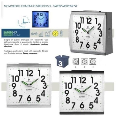 Sveglia Quarzo Analogica Con Luce Snooze E Suoneria Ja7090n - Foto 2