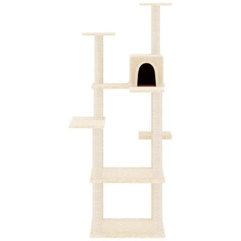 Albero Per Gatti Con Tiragraffi In Sisal Crema 153 Cm - Foto 2