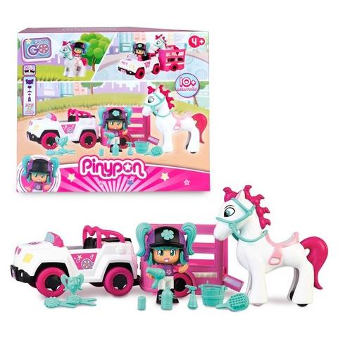 Playset Pny25000 Pinypon Let's Go! Auto Con Rimorchio E Cavallo - Foto 1