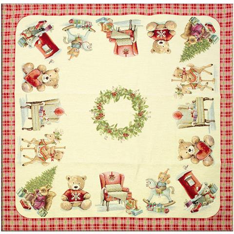 Tovaglia Natale Centrino Runner Tavolo Centrotavola Orsetto 100x100 Orsetto - Foto 1