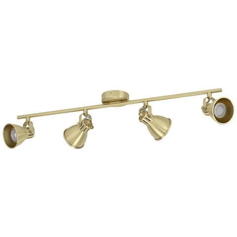 Spot Moderno Seras In Acciaio Ottoneottone Spazzolato 4 Luci Gu10 3w Ip20 - Foto 1