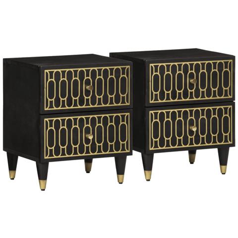 Comodini 2pz 40x33x46 Cm In Legno Massello Di Mango - Foto 1