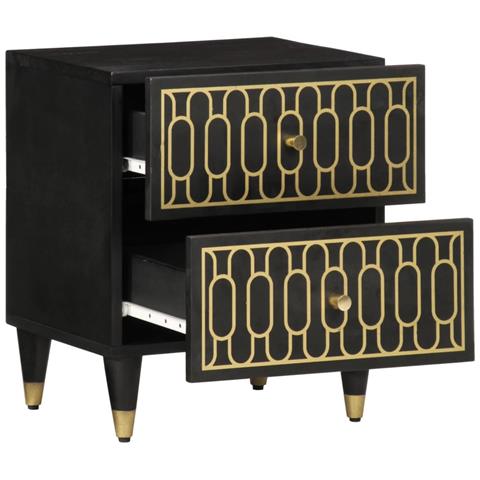 Comodini 2pz 40x33x46 Cm In Legno Massello Di Mango - Foto 3