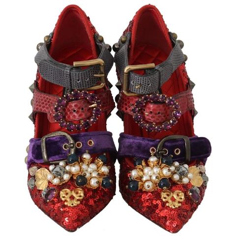 Scarpe Tacco Borchie Cristallo Rosso Paillettes - Eu36/us5.5 - Foto 5