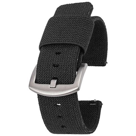 Cinturino In Nylon Per Orologio Con Barre A Molla A Sgancio Rapido Black 18 Mm - Foto 1