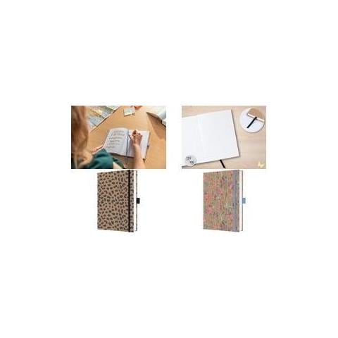 Notizbuch Jolie Pure Wildflowers A5 Liniert Braun /pink /blau /lila Hardcover 192 - A5 (jn853) - Foto 1