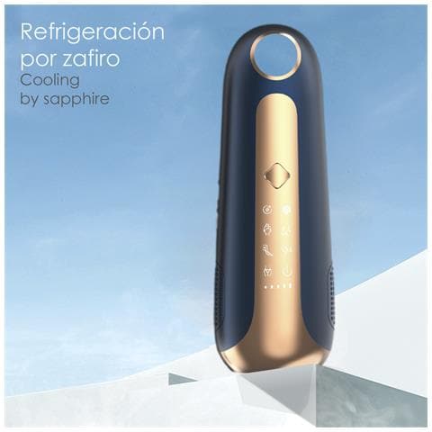 Epilatore Per Punto Di Congelamento T60. 5 Livelli, Raffredento In Zaffiro. Base Di Sterilizzazione Con Lampada Uv. 6,5x3x16 Centimetri. Colore Blu Marino - Foto 2