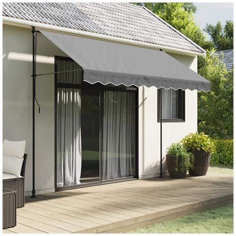 Tessuto Di Ricambio Per Mantovana Da Tenda Strisce Antracite 3m - Foto 1