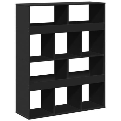Libreria Nera 100x33x125,5 Cm In Legno Multistrato - Foto 2