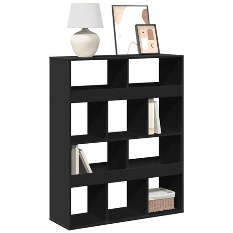 Libreria Nera 100x33x125,5 Cm In Legno Multistrato - Foto 1
