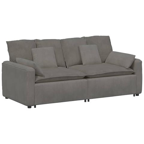 Divano Modulare con Cuscini Grigio Chiaro - Foto 1