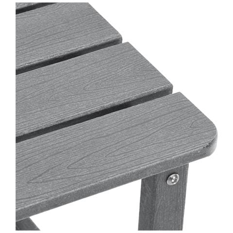 Set Lounge Giardino 3 Pezzi Grigio Chiaro HDPE, Sedia Adirondack con Poggiapiedi Grigio Chiaro HDPE, Tavolino Laterale Grigio Chiaro 38x38x45 cm HDPE - Foto 9