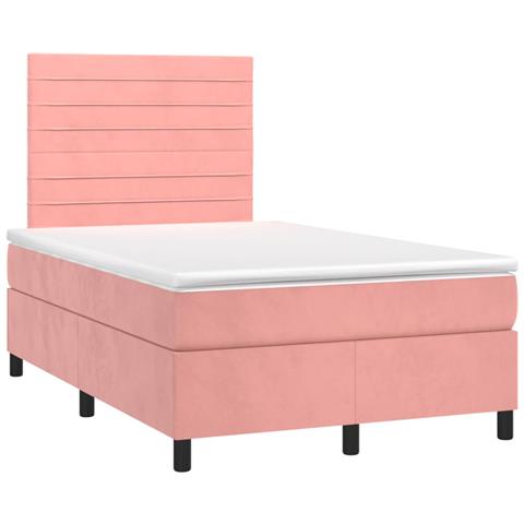 Giroletto a Molle con Materasso Rosa 120x190 cm in Velluto - Foto 1