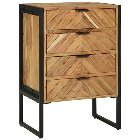 Highboard 50x35x75 cm in legno massello di acacia - Foto 2