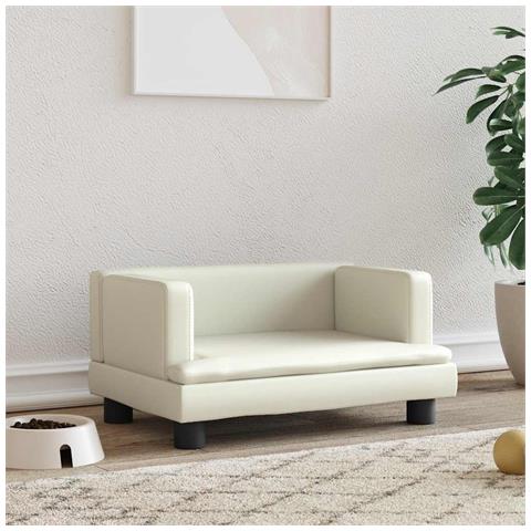 Lettino per Cani Crema 60x40x30 cm in Similpelle - Foto 2