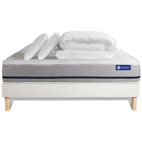 Pacchetto Letto Completo - Materasso 140x190cm + Box Spring Con Doghe (in Kit) + 2 Cuscini + Piumino - Actiflex Soft - Foto 7