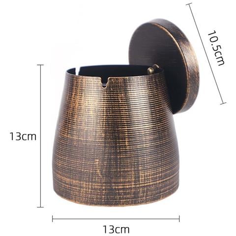 Posacenere In Metallo Con Coperchio - Posacenere Creativo A Forma Di Cono Per Bar, Ktv, Caffè L - Foto 1