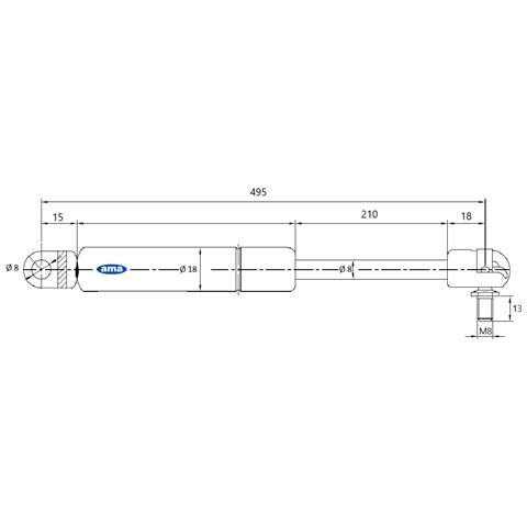 Molla A Gas Estensione Max 495mm 150n Adattabile A John Deere - Foto 2