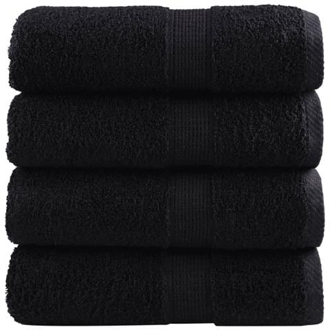 Asciugamani Premium SOLUND 4 pz Nero 30x30 cm 600 g/m² - Foto 1