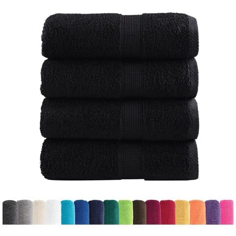 Asciugamani Premium SOLUND 4 pz Nero 30x30 cm 600 g/m² - Foto 2