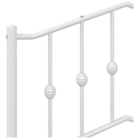 Giroletto con Testiera e Pediera Metallo Bianco 135x190 cm - Foto 9