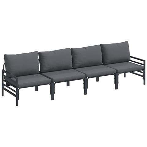 Set Divano da Giardino 4 pcs Antracite Acciaio - Foto 1
