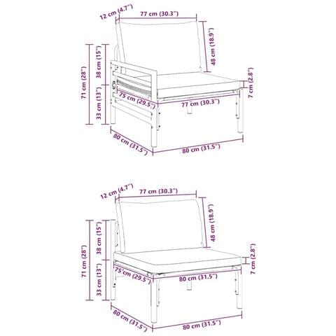 Set Divano da Giardino 4 pcs Antracite Acciaio - Foto 8
