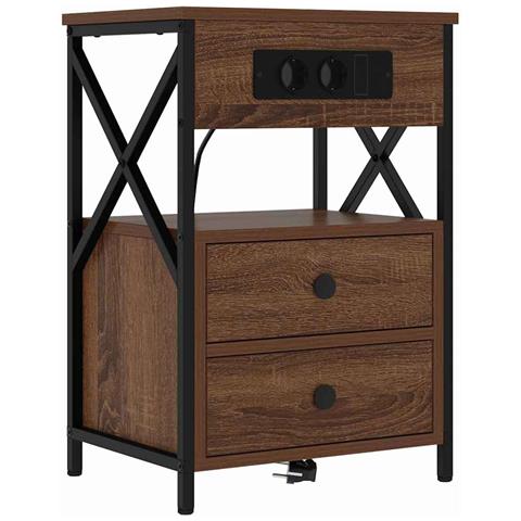 Armadio da Notte con cassetto Rovere marrone 40 x 31 x 60 cm - Foto 1