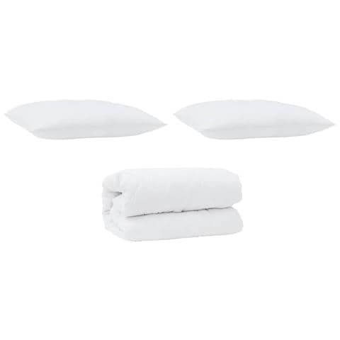 Set di piumini con cuscino 3 pcs Bianco 240 x 200 cm Microfibra - Foto 1