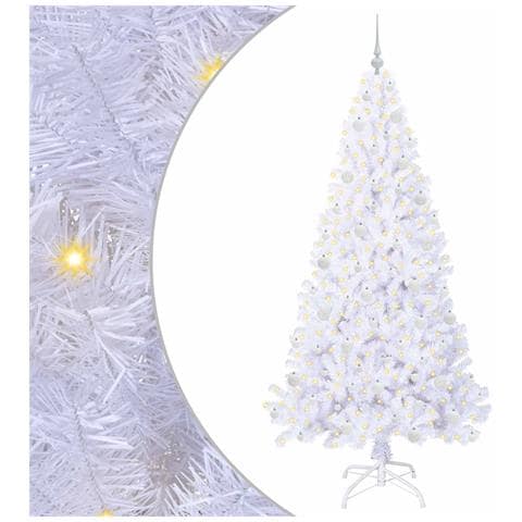 Albero di Natale artificiale Bianco 210 cm PVC e Acciaio - Foto 1